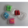 Ear plugs in clear case with Logo